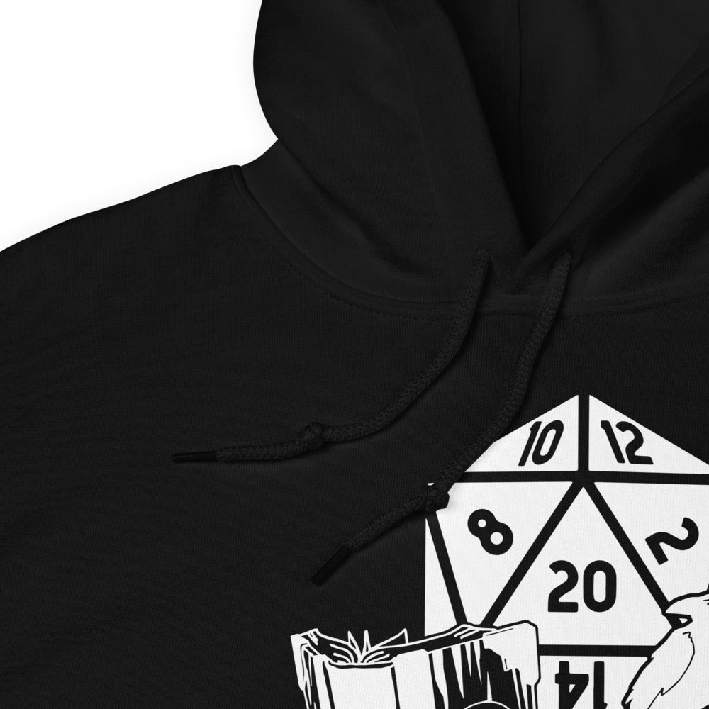Raven Dragon Fantasy RPG Dice Hoodie | Dungeon Master Hoodie | Tabletop RPG | Tabletop Games | RPG Hoodie Role Playing Game Unisex Hoodie