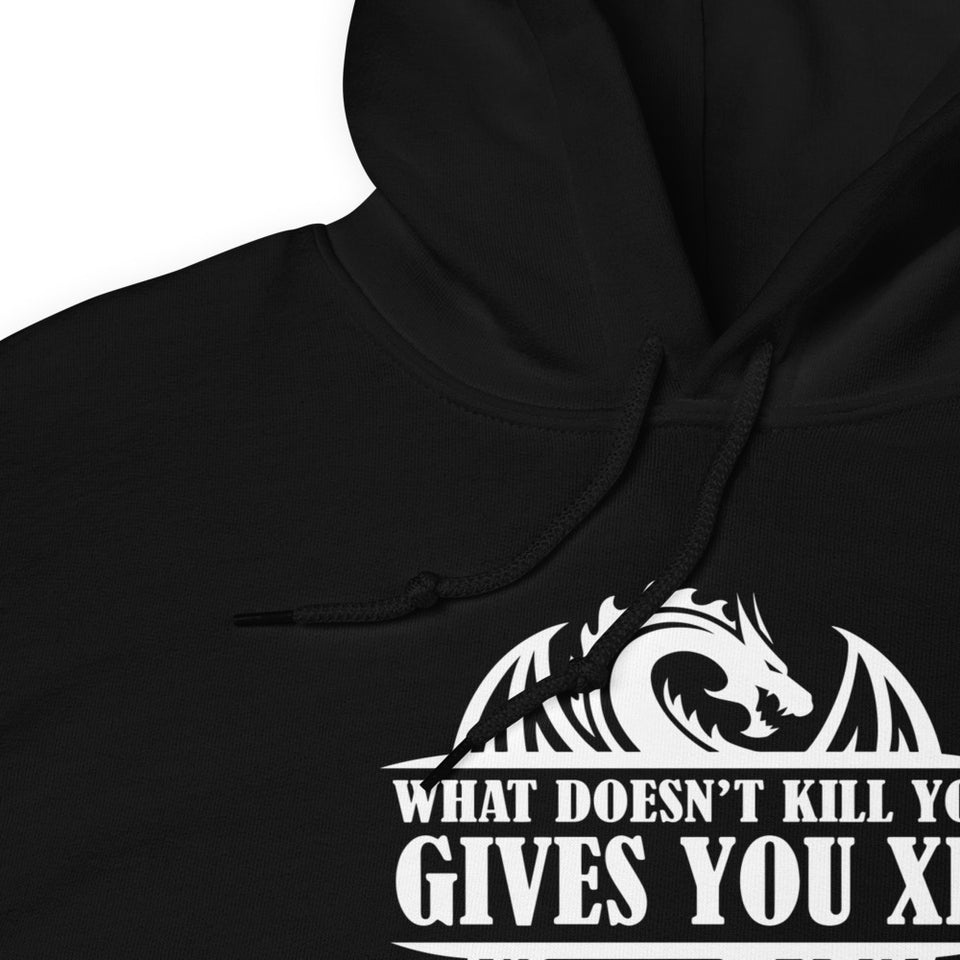 What Doesn't Kill You Gives You XP RPG Dice | Dungeon Master Hoodie | Tabletop RPG | Tabletop Games | Rpg Hoodie | Role Playing Game Unisex Hoodie