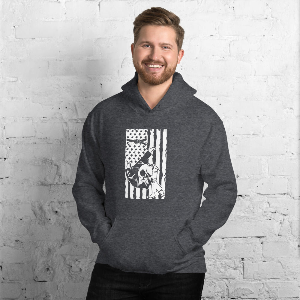 Brazilian Jiu Jitsu Flag Throw Hoodie | BJJ Hoodie | Brazilian Jiu-Jitsu Unisex Pullover Hoodie
