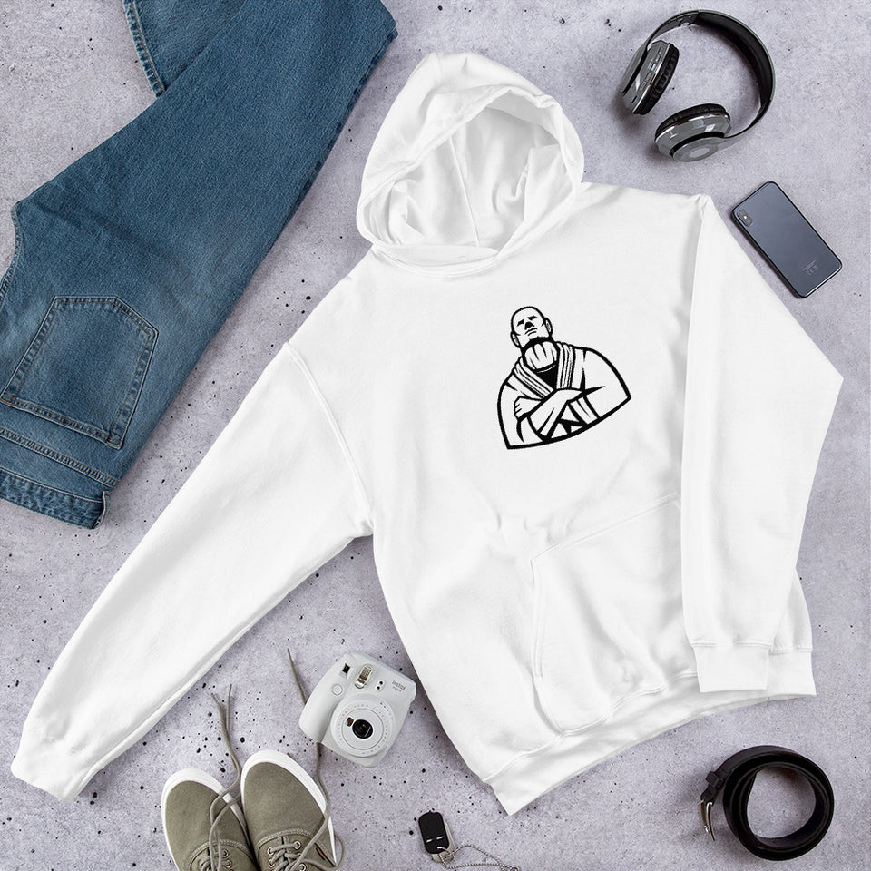 Brazilian Jiu Jitsu Master White Hoodie | BJJ Hoodie | Brazilian Jiu-Jitsu Unisex Pullover Hoodie