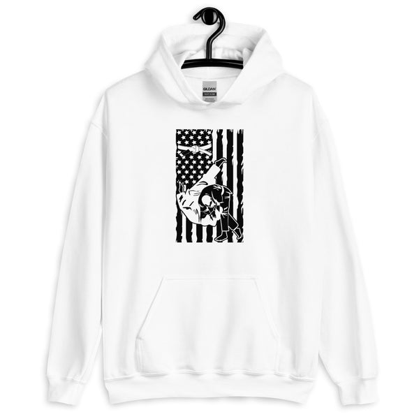 Brazilian Jiu Jitsu Flag Throw White Hoodie | BJJ Hoodie | Brazilian Jiu-Jitsu Unisex Pullover Hoodie