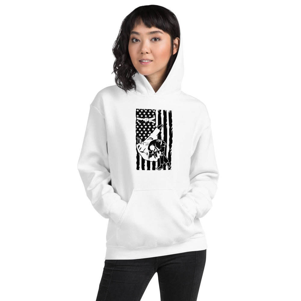 Brazilian Jiu Jitsu Flag Throw White Hoodie | BJJ Hoodie | Brazilian Jiu-Jitsu Unisex Pullover Hoodie