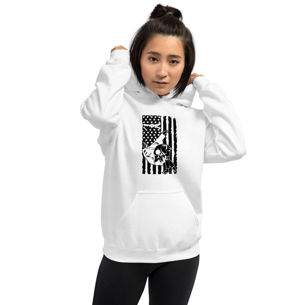 Brazilian Jiu Jitsu Flag Throw White Hoodie | BJJ Hoodie | Brazilian Jiu-Jitsu Unisex Pullover Hoodie