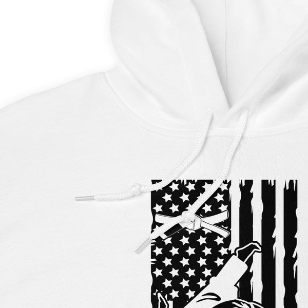 Brazilian Jiu Jitsu Flag Throw White Hoodie | BJJ Hoodie | Brazilian Jiu-Jitsu Unisex Pullover Hoodie