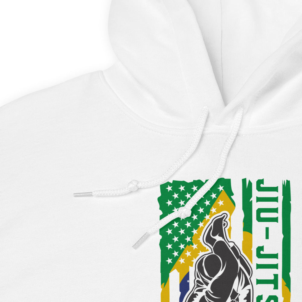 Brazilian Jiu Jitsu Brazil Flag White Shirt | BJJ Shirt | Brazilian Jiu-Jitsu Unisex Hoodie