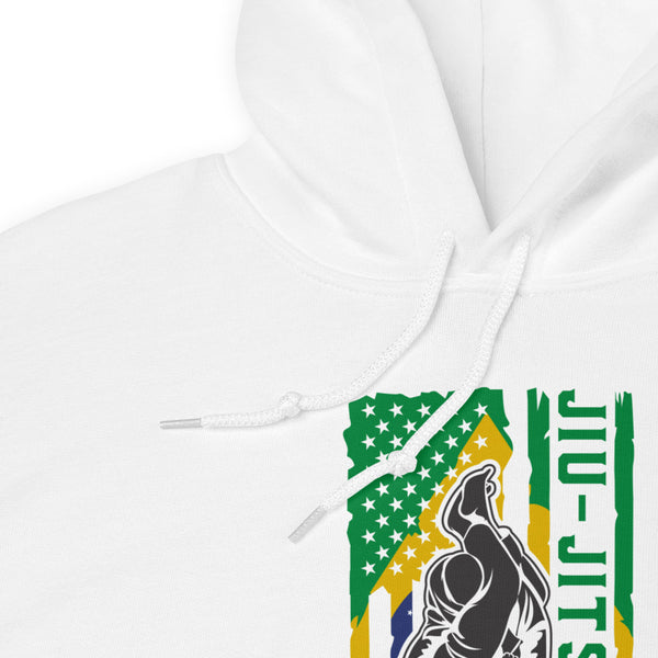 Brazilian Jiu Jitsu Brazil Flag White Shirt | BJJ Shirt | Brazilian Jiu-Jitsu Unisex Hoodie