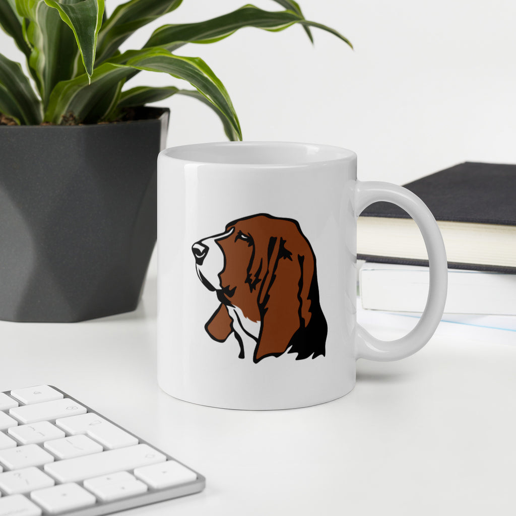 Basset Hound Mug | Basset Hound Gifts | Basset Hound White Glossy Mug