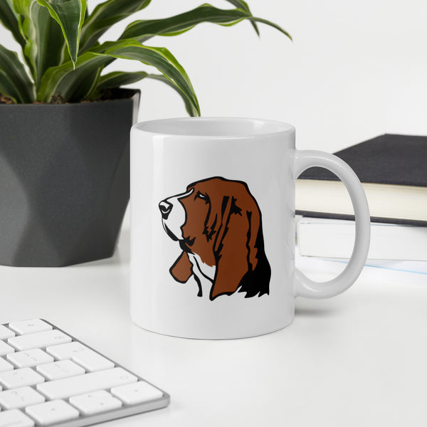Basset Hound Mug | Basset Hound Gifts | Basset Hound White Glossy Mug