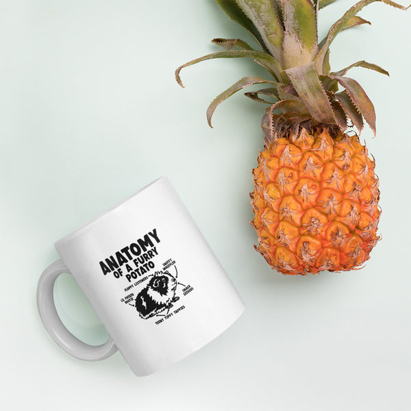 Guinea Pig Anatomy Of A Furry Potato Mug | Guinea Pig White glossy Mug