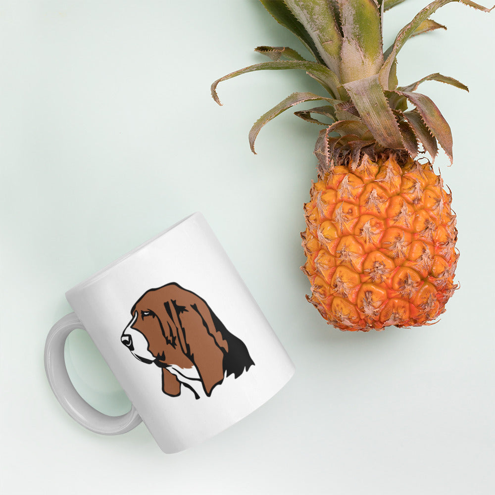 Basset Hound Mug | Basset Hound Gifts | Basset Hound White Glossy Mug