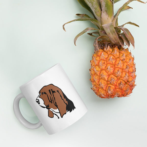 Basset Hound Mug | Basset Hound Gifts | Basset Hound White Glossy Mug