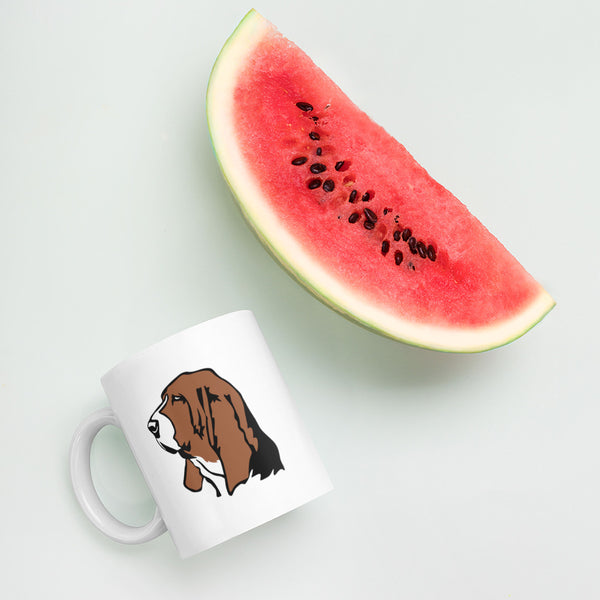 Basset Hound Mug | Basset Hound Gifts | Basset Hound White Glossy Mug