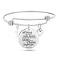 Engraved Christian Bible Psalm Stainless Steel Bracelet Bangle With Cross Heart Charms