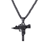 Uzi Gun Necklace Gun Necklace | Uzi Pistol | Titanium Steel High | Fashion Streetwear | Uzi Sub Machine Gun